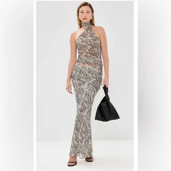 Lioness -Endless Maxi Skirt & Lux TieTop - Zebra - Size S - Picture 2 of 5